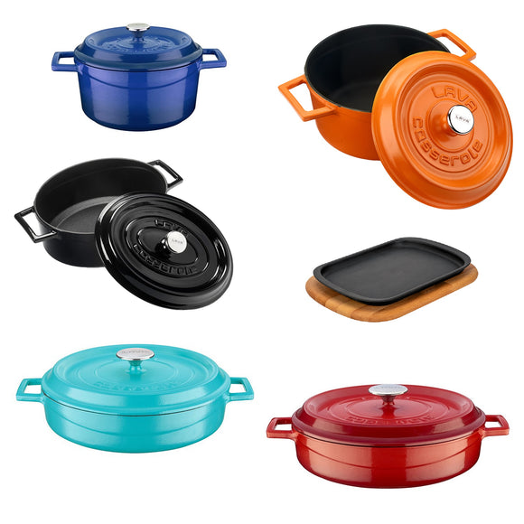 Cast Iron Casseroles & Plates