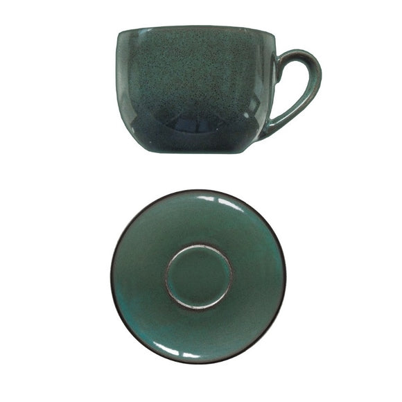 Nova Studio Green 220ml Cups and 14cm Saucers (Packs Sizes)