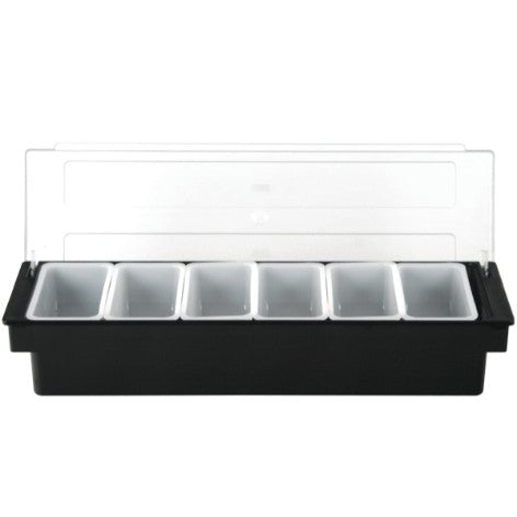 Black Condiment Bar Caddy – 6 Compartment