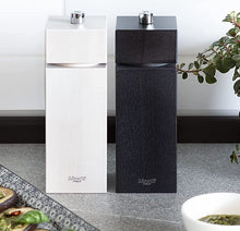 Load image into Gallery viewer, Bisetti Salt and Pepper Mills  Square Black and White 16.5cm
