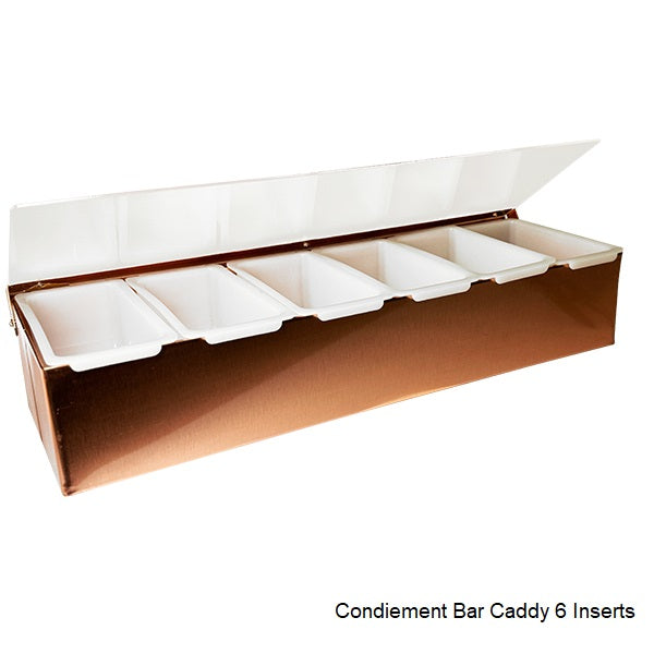 Condiments Inset Copper Plated Bar Caddy 6 Inserts – Kings Pride Procurement