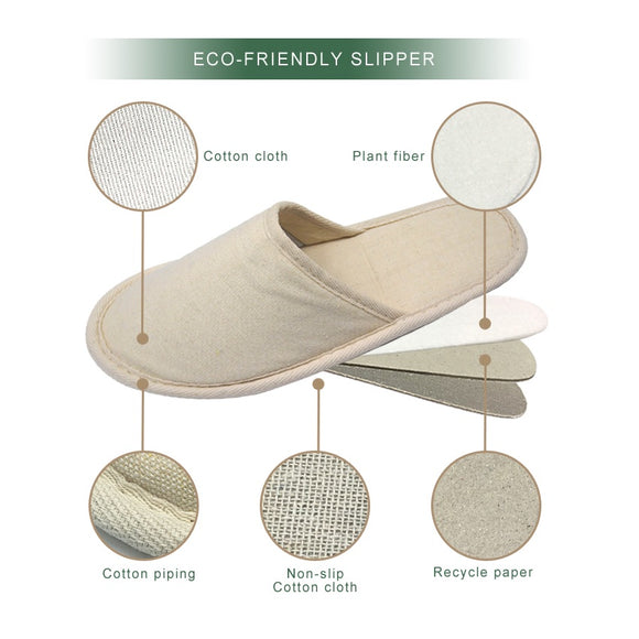 NEW : Pack of 100 Pairs Cotton and Plant Based Eco Slippers