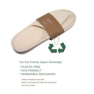NEW : Pack of 100 Pairs Cotton and Plant Based Eco Slippers - Kings Pride Procurement