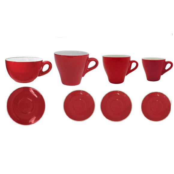 Nova Studio Cafe Red Cups and Saucers Packs of 6