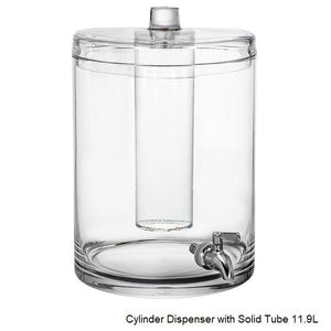 NEW Polycarbonate Cylinder Dispenser with Solid Tube 11.9L Pack of 1