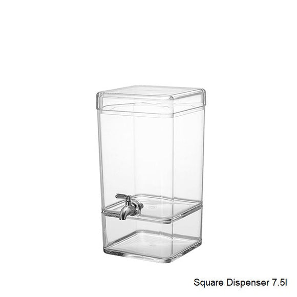 NEW - Polycarbonate Square Dispenser 7.5l Pack of 1