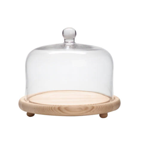 Straight Sided Dome with Wooden Base 23x31cm