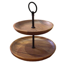 Load image into Gallery viewer, Acacia Wood Tea Stand 2 Tier - Kings Pride Procurement
